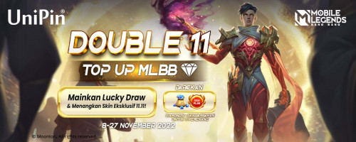 Double 11 Mega Sale! Top Up Diamonds MLBB di UniPin Dapatkan Hadiah Tambahan Untuk 11 Pemenang